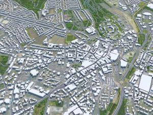 Dudley United Kingdom 30km 3D Model
