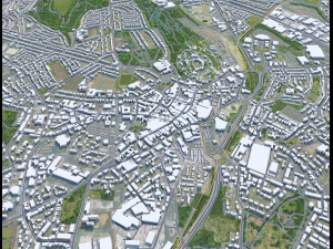 Dudley United Kingdom 30km 3D Model