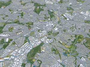 Dudley United Kingdom 30km 3D Model
