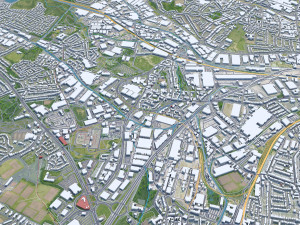 Dudley United Kingdom 30km 3D Model