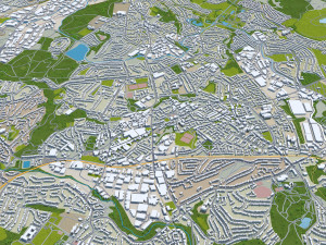 Dudley United Kingdom 30km 3D Model
