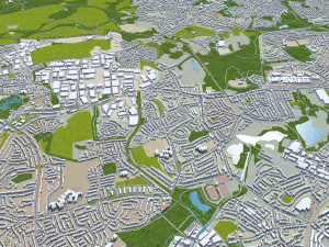 Dudley United Kingdom 30km 3D Model