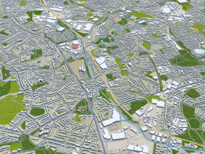 Dudley United Kingdom 30km 3D Model