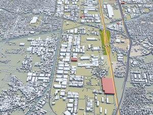 Faridabad city Haryana India 50km 3D Model
