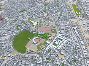 Faridabad city Haryana India 50km 3D Model