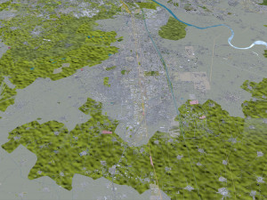 Faridabad city Haryana India 50km 3D Model