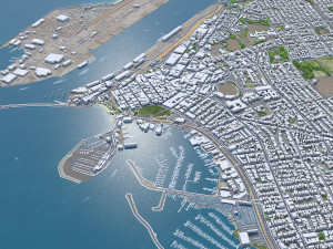 Fremantle city Western Australia 15km 3D Model