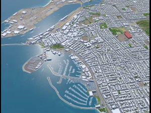 Fremantle city Western Australia 15km 3D Model
