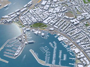 Fremantle city Western Australia 15km 3D Model