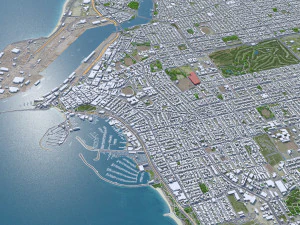 Fremantle city Western Australia 15km 3D Model