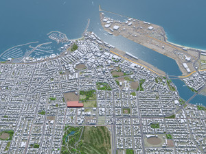 Fremantle city Western Australia 15km 3D-Modell