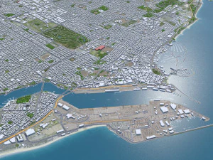 Fremantle city Western Australia 15km 3D Model