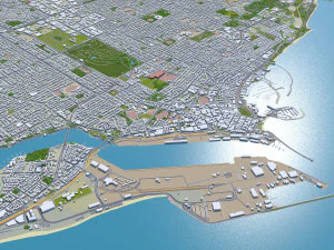 Fremantle city Western Australia 15km 3D Model