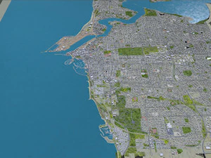 Fremantle city Western Australia 15km 3D Model
