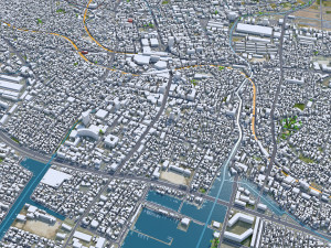 Funabashi city Chiba Japan 30km 3D Model