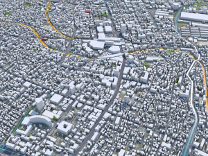 Funabashi city Chiba Japan 30km Modelo 3D