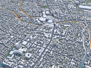 Funabashi city Chiba Japan 30km 3D Model