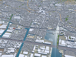 Funabashi city Chiba Japan 30km Modelo 3D