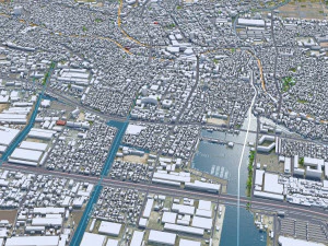 Funabashi city Chiba Japan 30km 3D Model