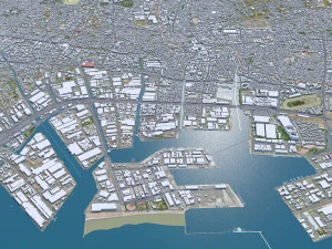 Funabashi city Chiba Japan 30km 3D Model