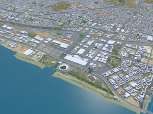Funabashi city Chiba Japan 30km Modelo 3D