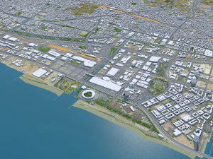 Funabashi city Chiba Japan 30km 3D Model