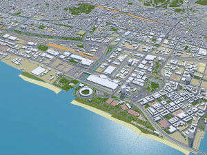 Funabashi city Chiba Japan 30km 3D Model