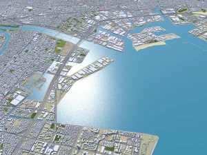 Funabashi city Chiba Japan 30km 3D Model