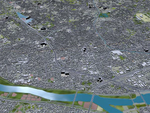 Funabashi city Chiba Japan 30km 3D Model