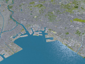 Funabashi city Chiba Japan 30km Modelo 3D