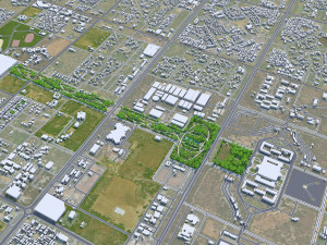 Gandhinagar city Gujarat India 20km 3D 모델