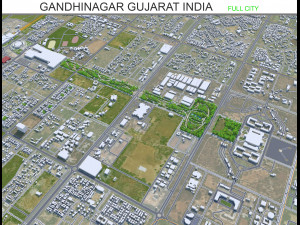 Gandhinagar city Gujarat India 20km 3D Модель