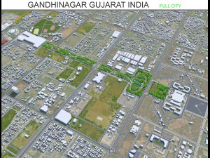 Gandhinagar city Gujarat India 20km 3D Model