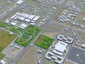 Gandhinagar city Gujarat India 20km 3D Модель