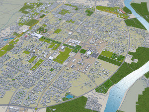 Gandhinagar city Gujarat India 20km 3D Модель