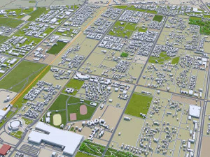 Gandhinagar city Gujarat India 20km 3D Model