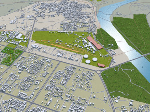 Gandhinagar city Gujarat India 20km 3D Модель