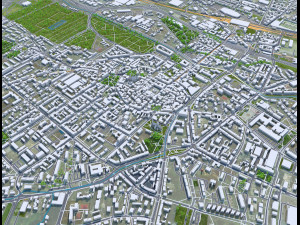 Gliwice city Poland 30km 3D मॉडल