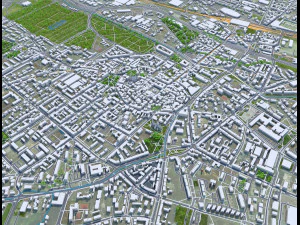 Gliwice city Poland 30km 3D Model