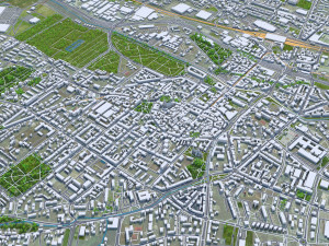 Gliwice city Poland 30km 3D मॉडल