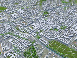 Gliwice city Poland 30km 3D Model