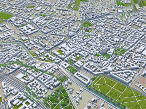 Gliwice city Poland 30km 3D Model