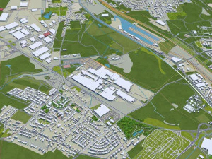 Gliwice city Poland 30km 3D Model