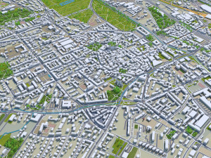 Gliwice city Poland 30km 3D मॉडल