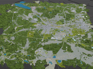Gliwice city Poland 30km 3D मॉडल