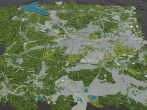 Gliwice city Poland 30km 3D Model