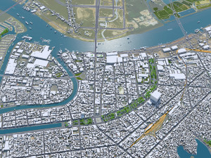 Haiphong city Vietnam 30km 3D Model