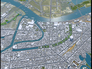 Haiphong city Vietnam 30km Modello 3D
