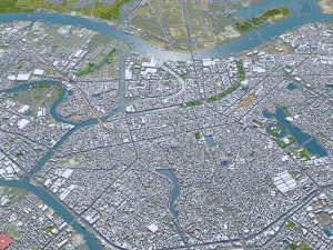 Haiphong city Vietnam 30km Modello 3D