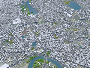 Haiphong city Vietnam 30km Modello 3D